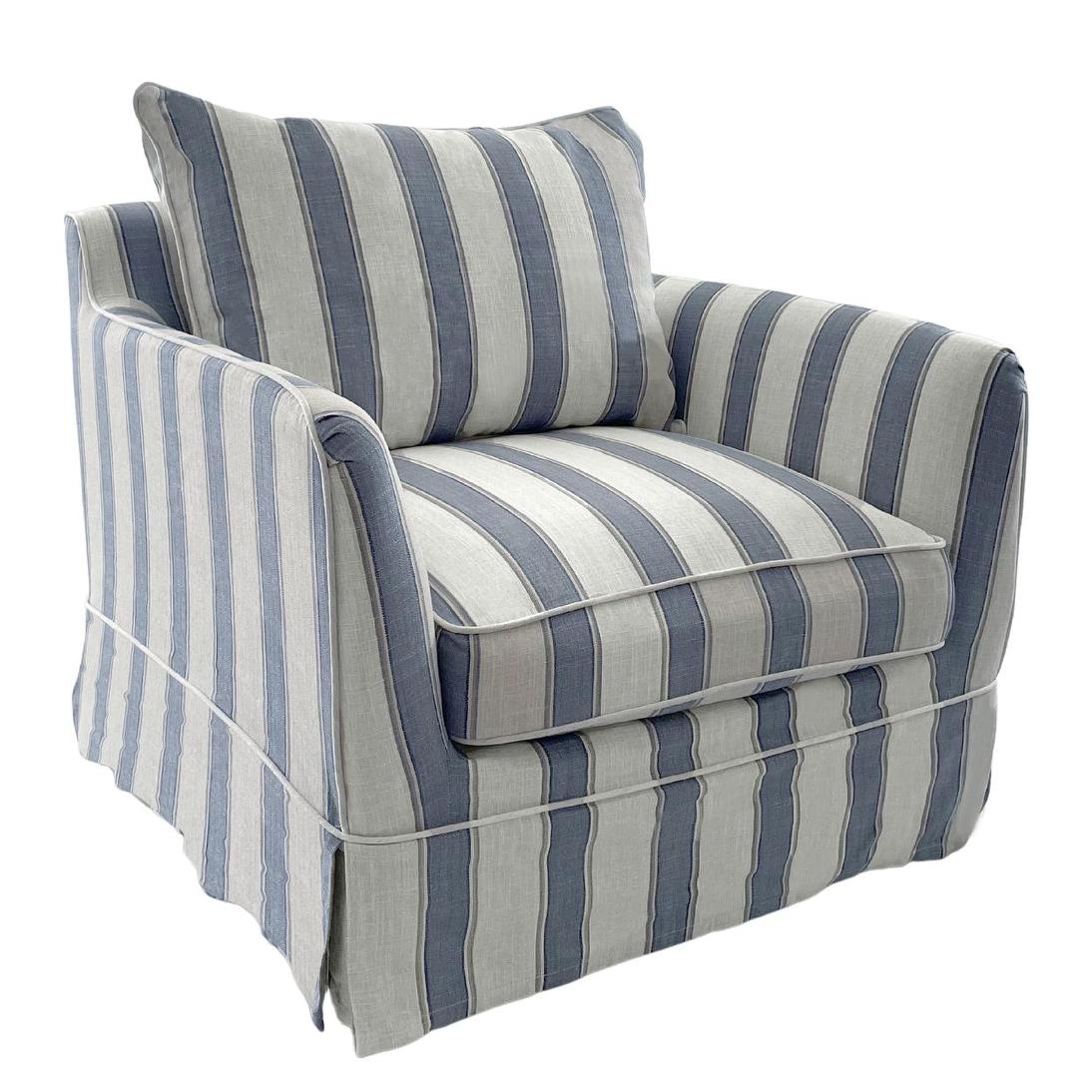 Noosa Hamptons Armchair Blue Sky Stripe