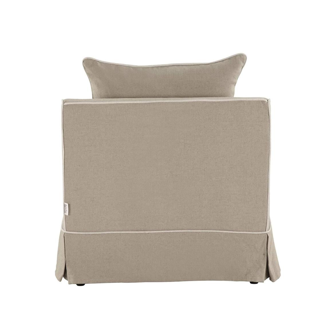 Noosa Hamptons Armchair Natural W/White Piping
