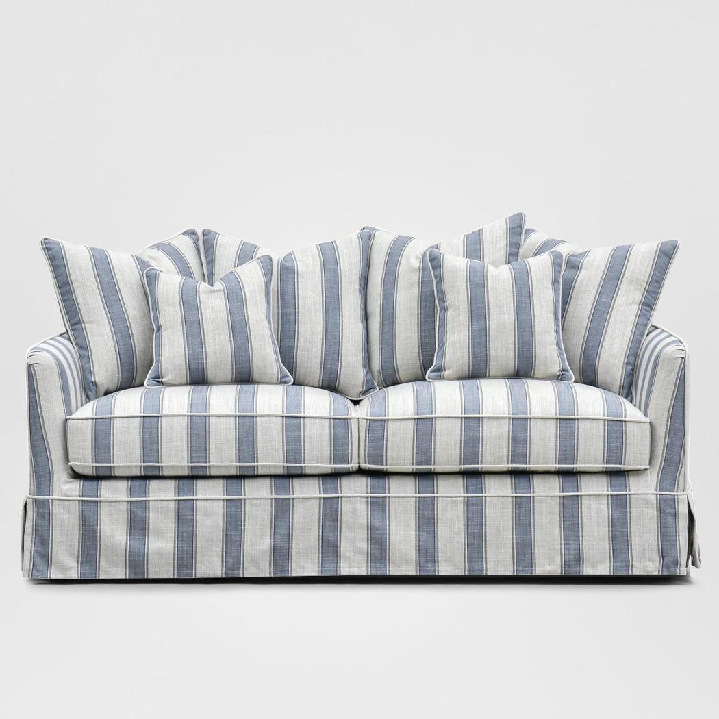 Noosa Hamptons 2.5 Seat Sofa Blue Sky Stripe