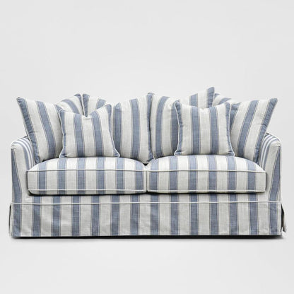 Noosa Hamptons 2.5 Seat Sofa Blue Sky Stripe