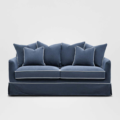 Noosa Hamptons 2.5 Seat Sofa Navy W/White Piping
