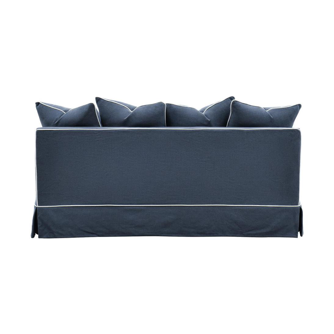 Noosa Hamptons 2.5 Seat Sofa Navy W/White Piping