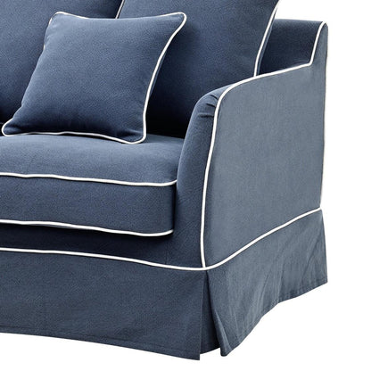 Noosa Hamptons 2 Seat Navy W/White Piping