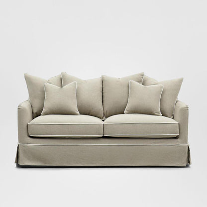 Noosa Hamptons 2 Seat Sofa Natural W/White Piping