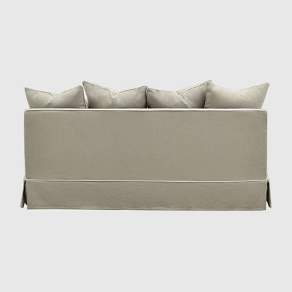 Noosa Hamptons 2 Seat Sofa Natural W/White Piping