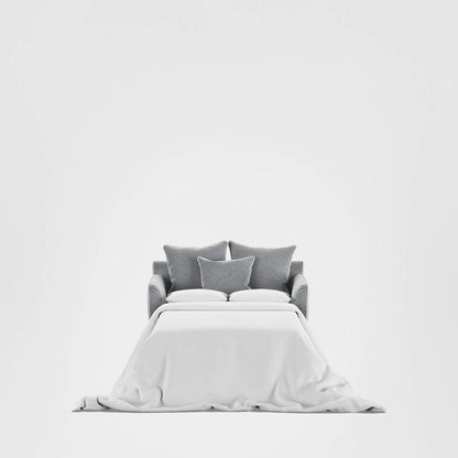 Noosa Hamptons 1.5 Seat Sofa Bed Grey W/White Piping