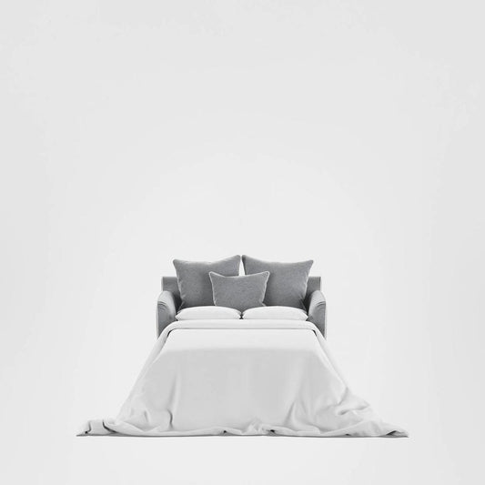 Noosa Hamptons 1.5 Seat Sofa Bed Grey W/White Piping