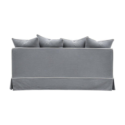 Noosa Hamptons 2.5 Seat Sofa Bed Grey W/White Piping