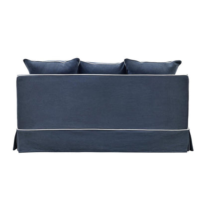 Noosa Hamptons 2.5 Seat Sofa Bed Navy W/White Piping