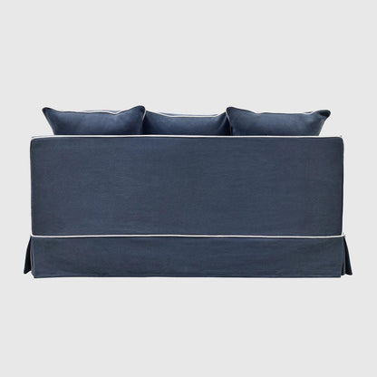 Noosa Hamptons 2 Seat Sofa Bed Noosa Navy W/White Piping