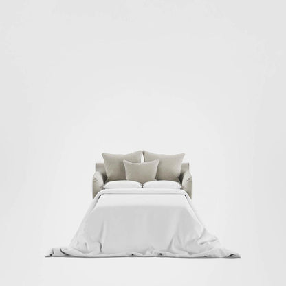 Noosa Hamptons 1.5 Seat Sofa Bed Natural W/White Piping