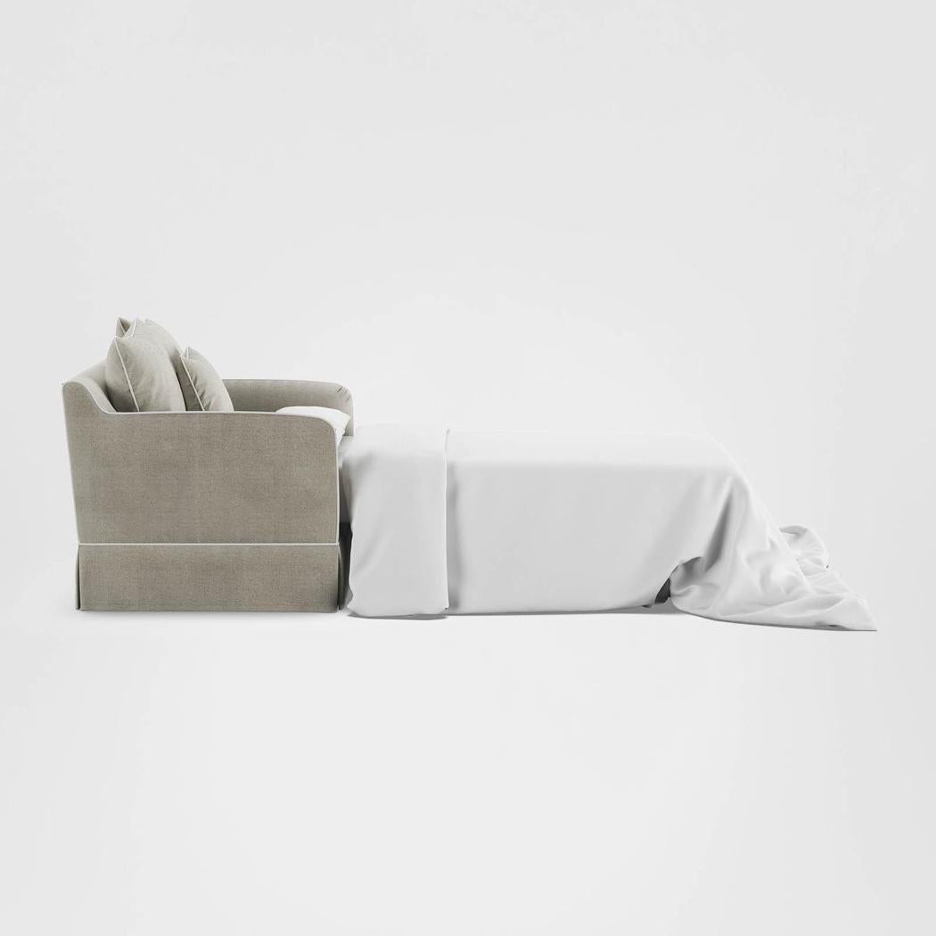 Noosa Hamptons 1.5 Seat Sofa Bed Natural W/White Piping