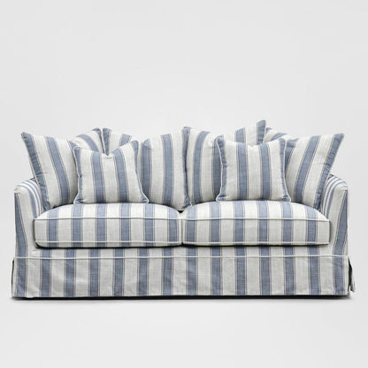 Noosa Hamptons 3 Seat Sofa Blue Sky Stripe