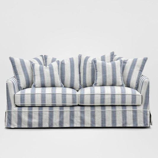 Noosa Hamptons 3 Seat Sofa Blue Sky Stripe
