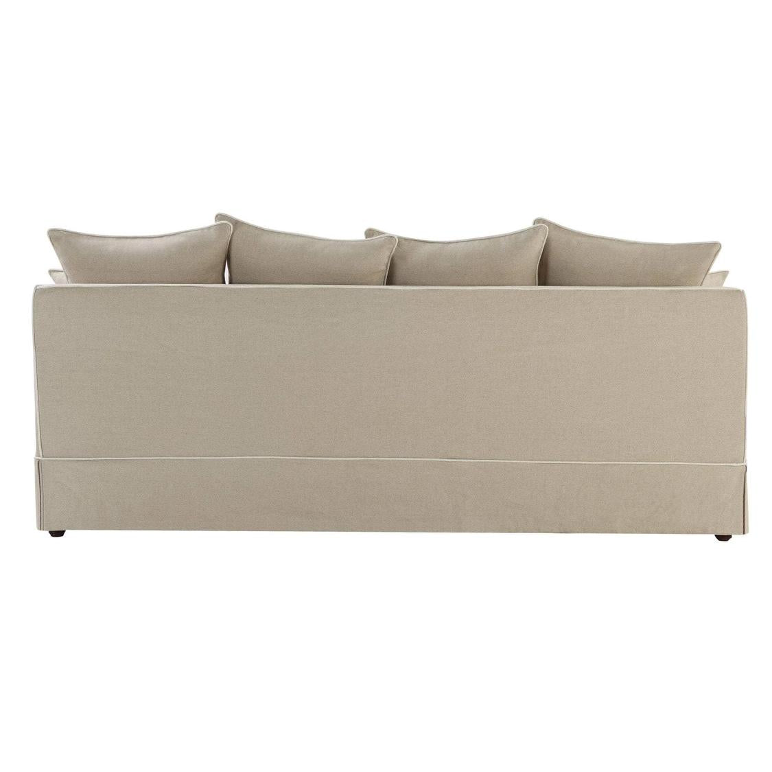 Noosa Hamptons 3 Seat Sofa Natural W/White Piping