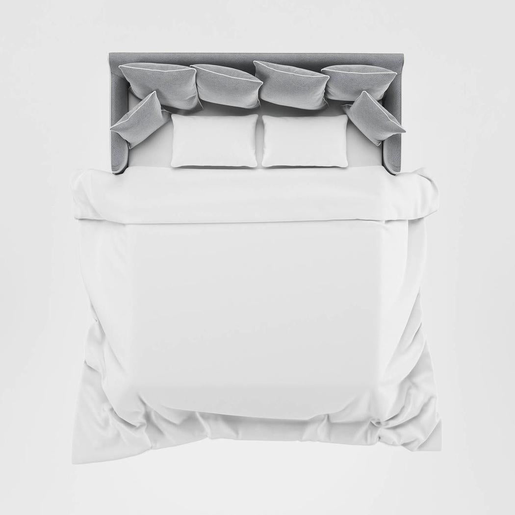 Noosa Hamptons 3 Seat Queen Sofa Bed Grey W/White Piping