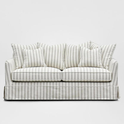 Noosa Hamptons 3 Seat Queen Sofa Bed Natural Stripe