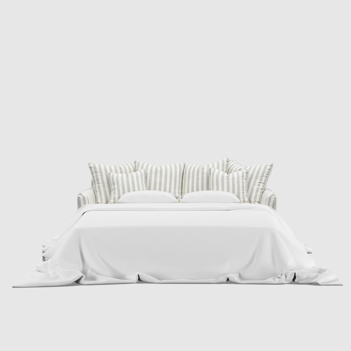 Noosa Hamptons 3 Seat Queen Sofa Bed Natural Stripe