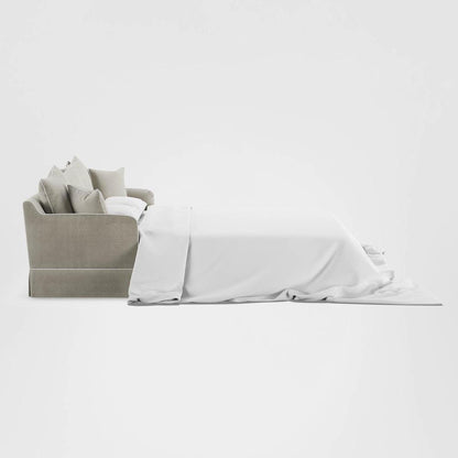 Noosa Hamptons 3 Seat Queen Sofa Bed Natural W/White Piping