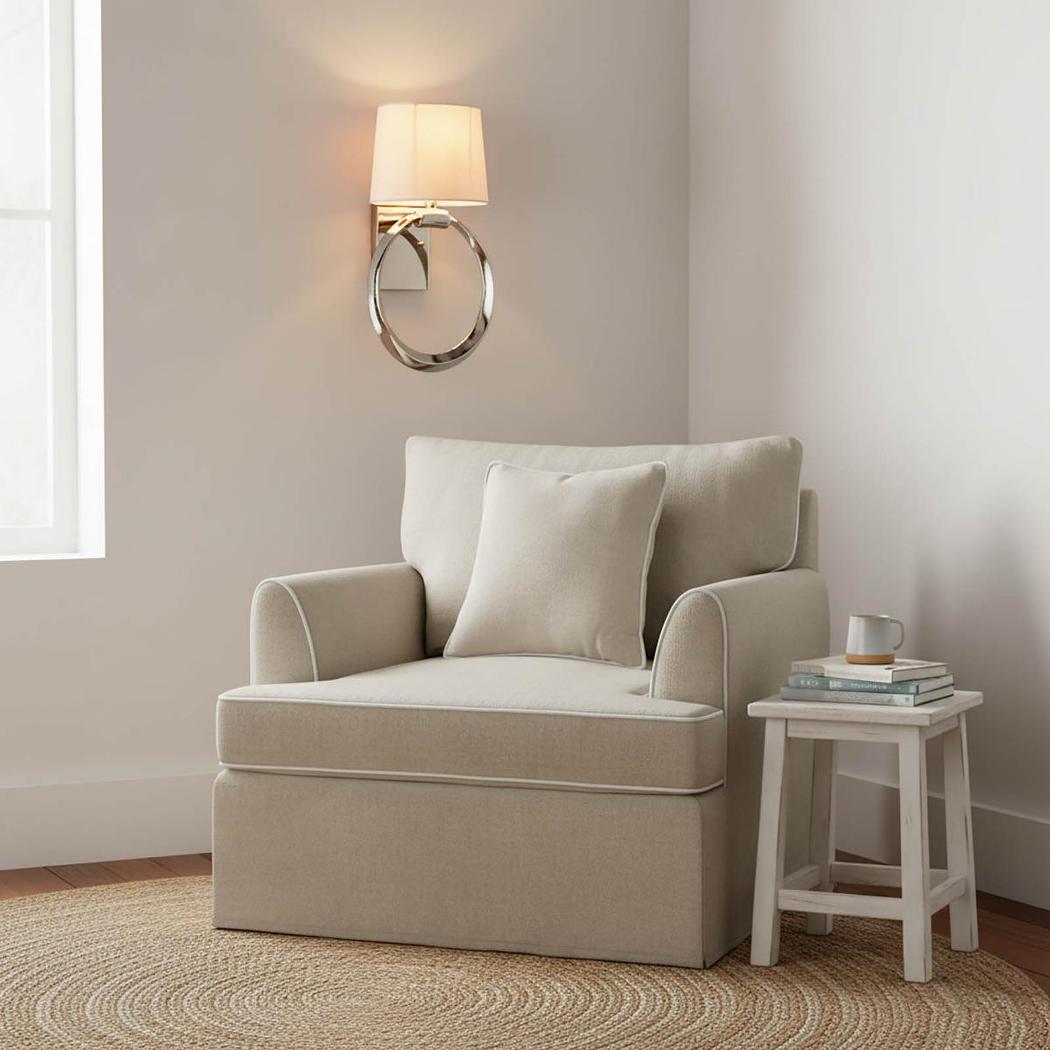 Byron Hamptons Armchair Natural W/White Piping