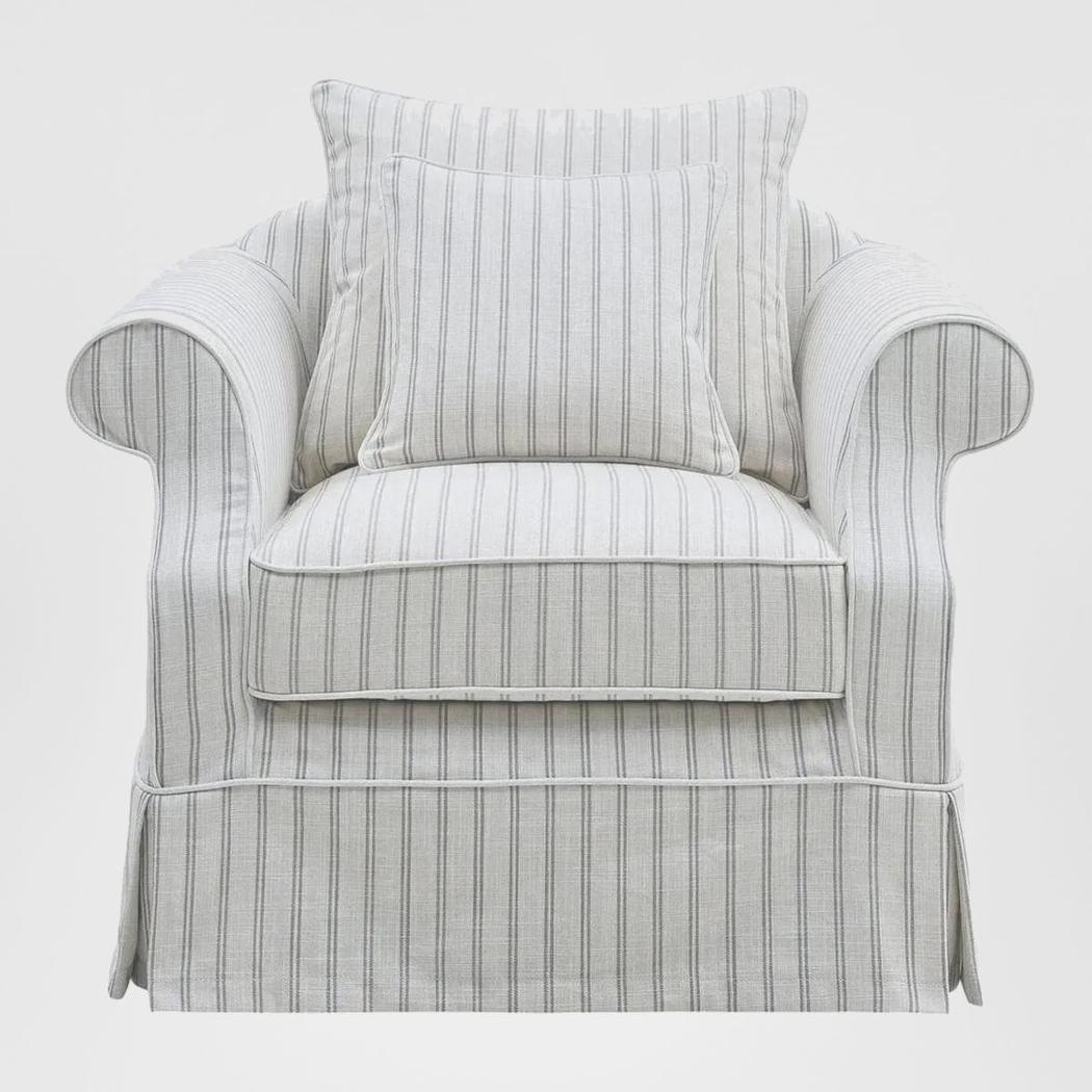 Avalon Hamptons Armchair Stone Stripe