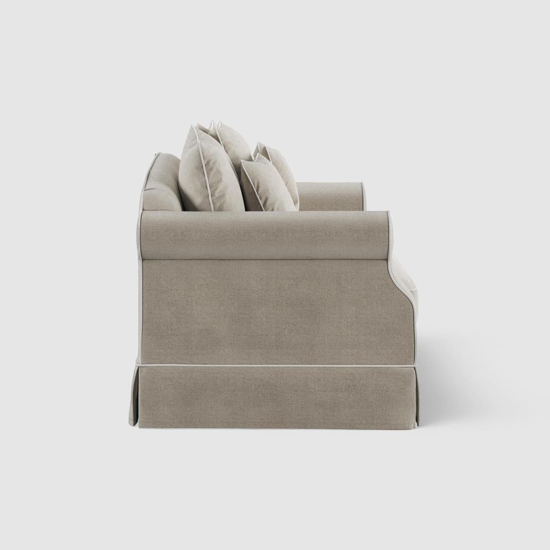 Avalon Hamptons 2 Seat Sofa Natural W/White Piping