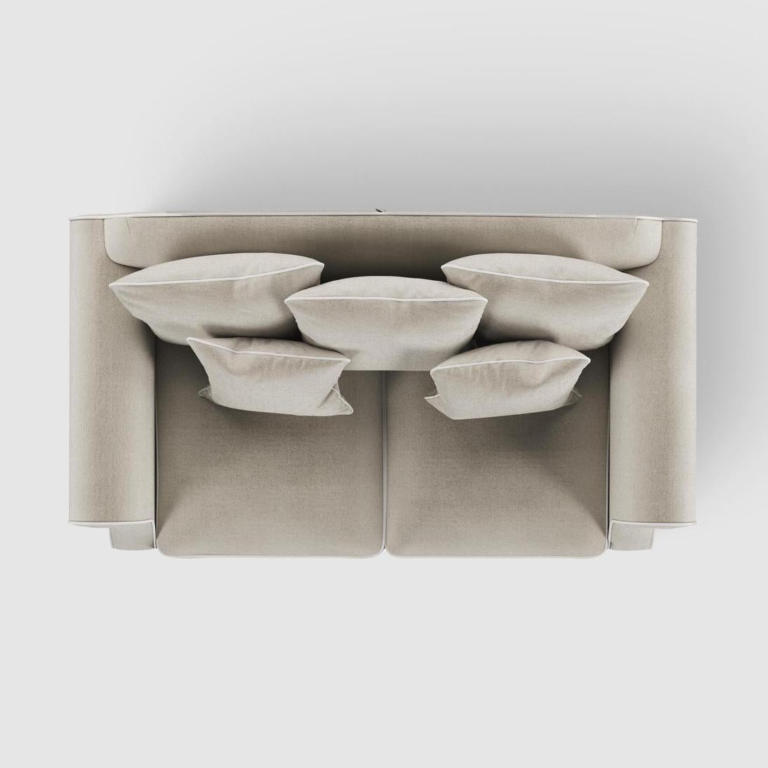 Avalon Hamptons 2 Seat Sofa Natural W/White Piping