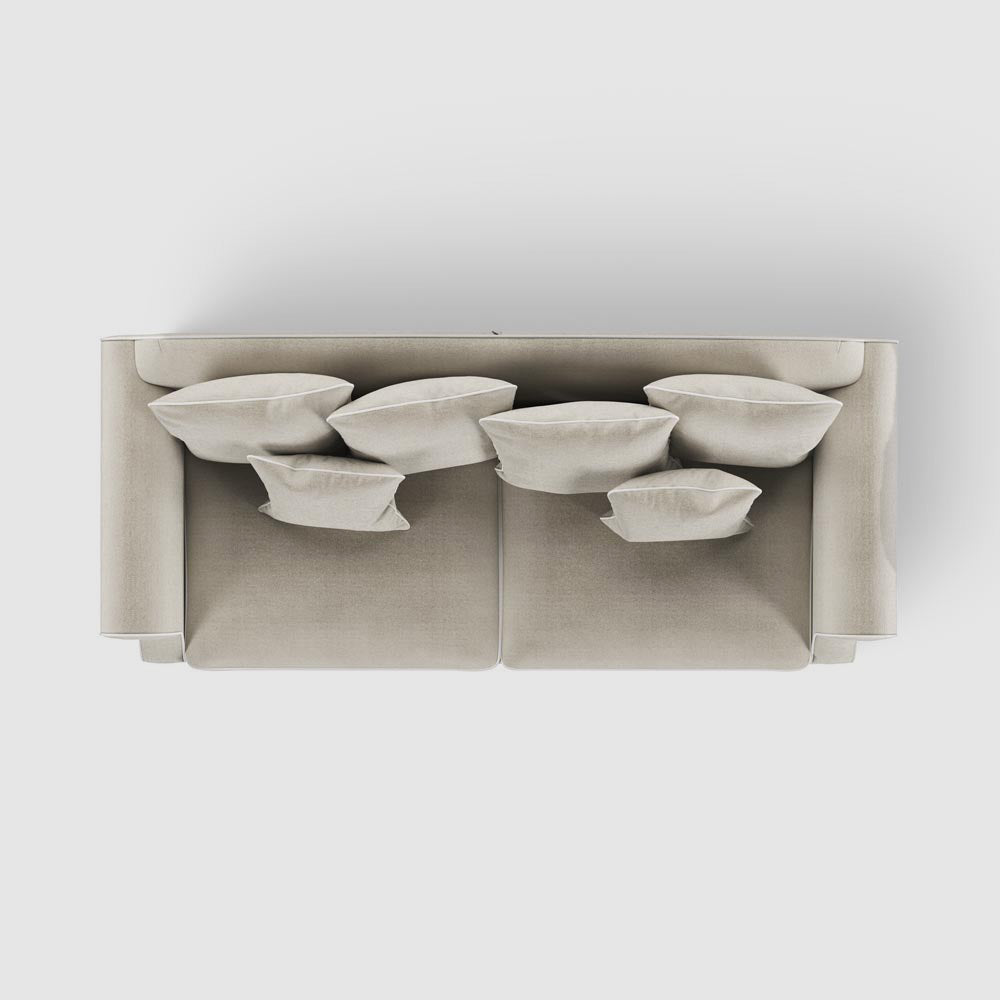 Avalon Hamptons 3 Seat Sofa Natural W/White Piping
