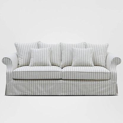 Avalon Hamptons 3 Seat Sofa Stone Stripe