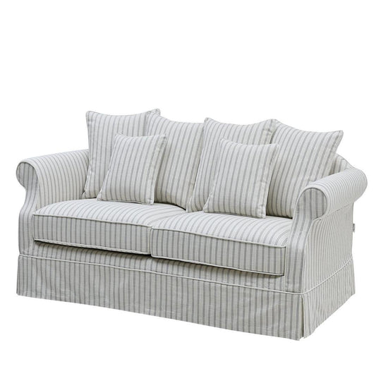 Avalon Hamptons 3 Seat Sofa Stone Stripe