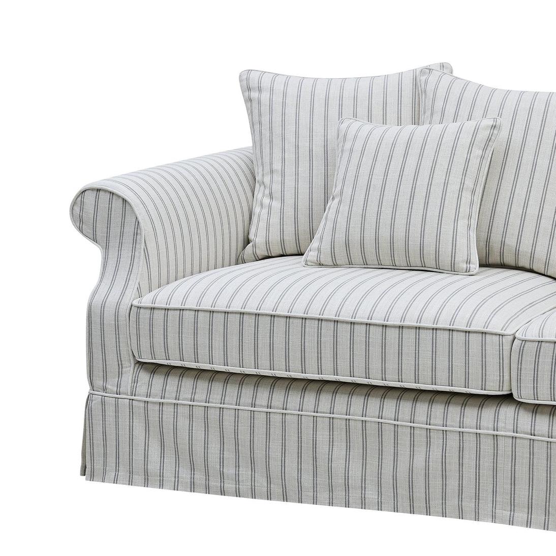 Avalon Hamptons 3 Seat Sofa Stone Stripe