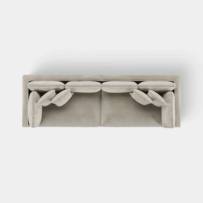 Marbella 4 Seat Sofa Natural with White Piping