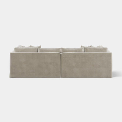 Marbella 4 Seat Sofa Natural with White Piping