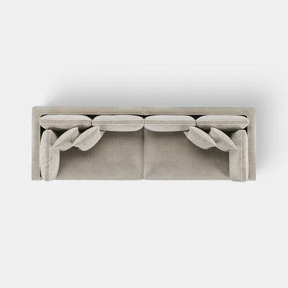 Marbella 4 Seat Sofa Natural with White Piping