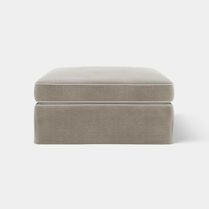 Marbella Ottoman Natural with White Piping
