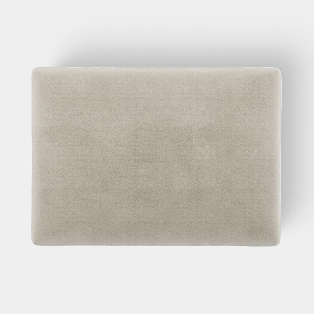 Marbella Ottoman Natural with White Piping