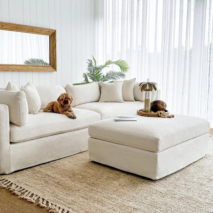 Marbella Ottoman Ivory