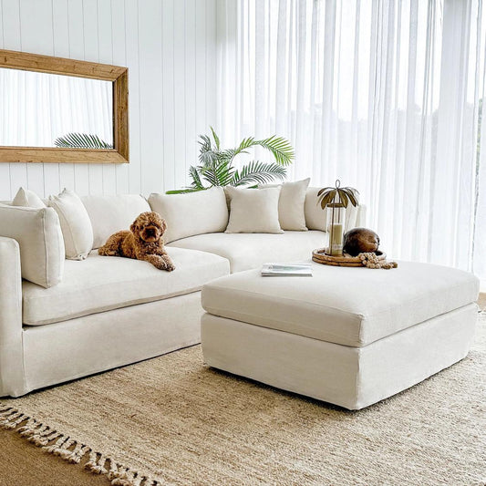 Marbella Ottoman Ivory