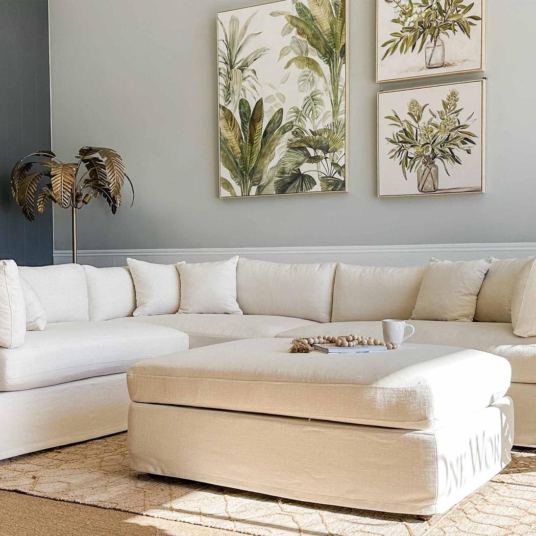 Marbella Ottoman Ivory