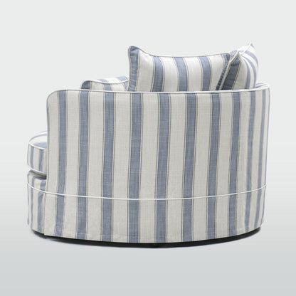 Noosa Hamptons Snuggle Chair Blue Sky Stripe