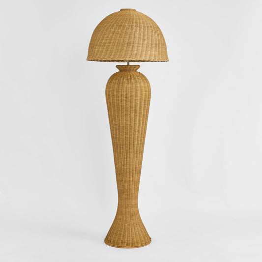 Urn Rattan Floor Lamp