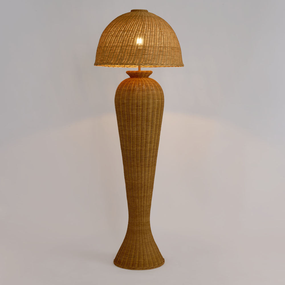 Urn Rattan Floor Lamp
