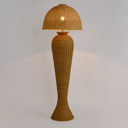 Urn Rattan Floor Lamp