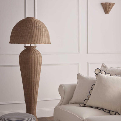 Urn Rattan Floor Lamp