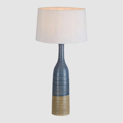 Potters Large - Grey/Brown - Tall Thin Glazed Ceramic Table Lamp