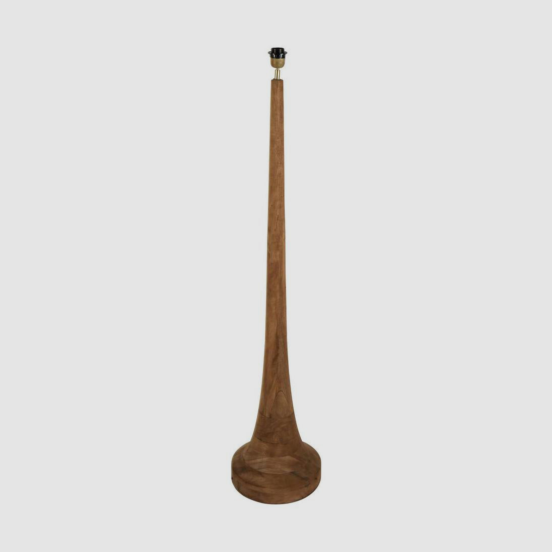 Lancia Large - Dark Natural - Turned Wood Slender Floor Lamp