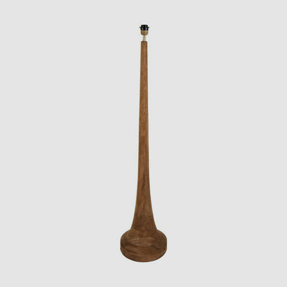 Lancia Large - Dark Natural - Turned Wood Slender Floor Lamp