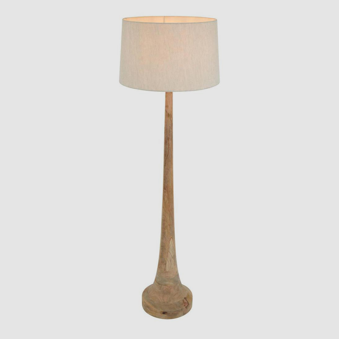 Lancia Large - Light Natural - Turned Wood Slender Floor Lamp