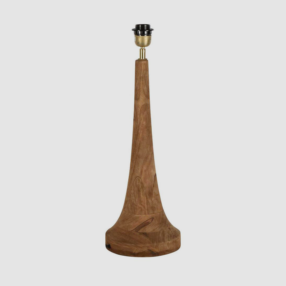 Lancia Small - Dark Natural - Turned Wood Slender Table Lamp