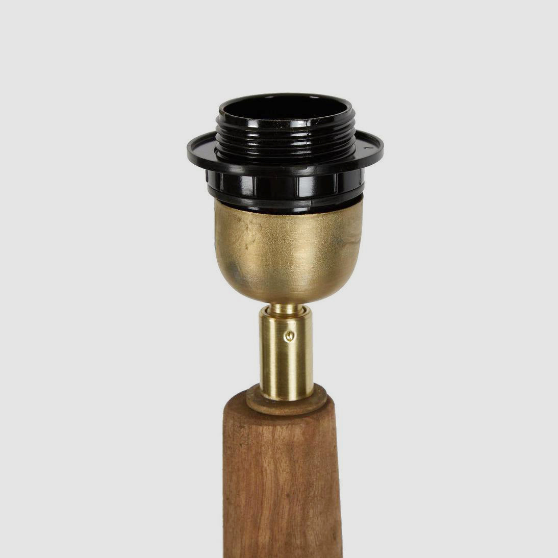 Lancia Small - Dark Natural - Turned Wood Slender Table Lamp